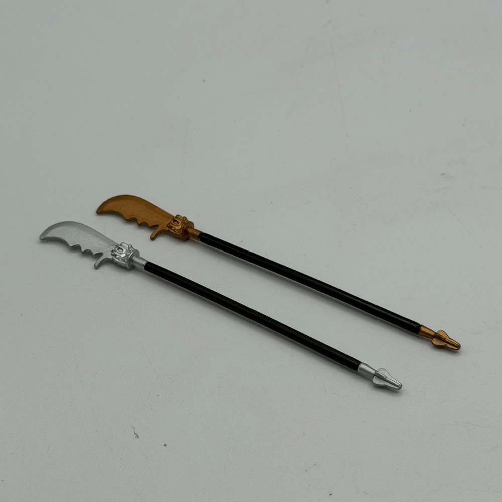 GI Joe Ninja Battles Guandao Staff Polearm Weapons Cobra Gold Silver 1:18 Scale - Picture 3 of 9